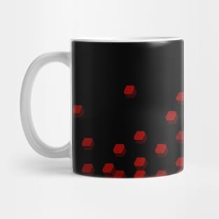 Unruly 3D Hexagon Pattern in Red Mug